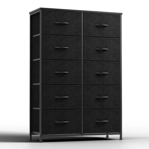 Tall 10-Drawer Fabric Dresser Bedroom Storage Tower