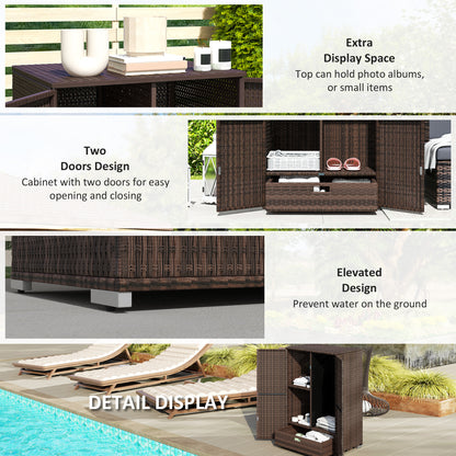 Mixed Brown Rattan Pool Towel Cabinet Outdoor Storage