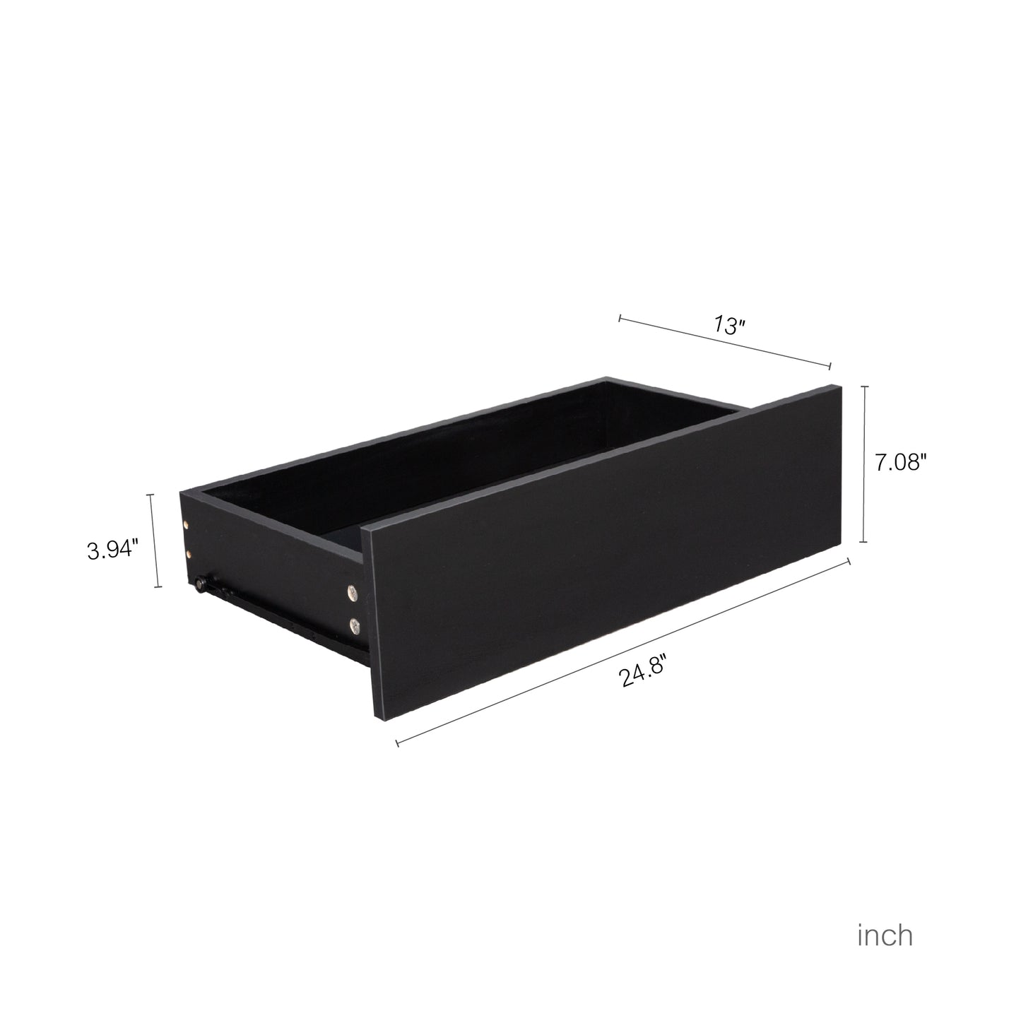 Modern Black Sideboard Cabinet with 6 Drawers & LED Storage Shelf