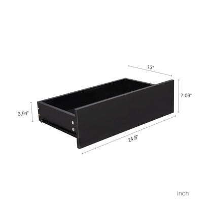 Modern Black Sideboard Cabinet with 6 Drawers & LED Storage Shelf