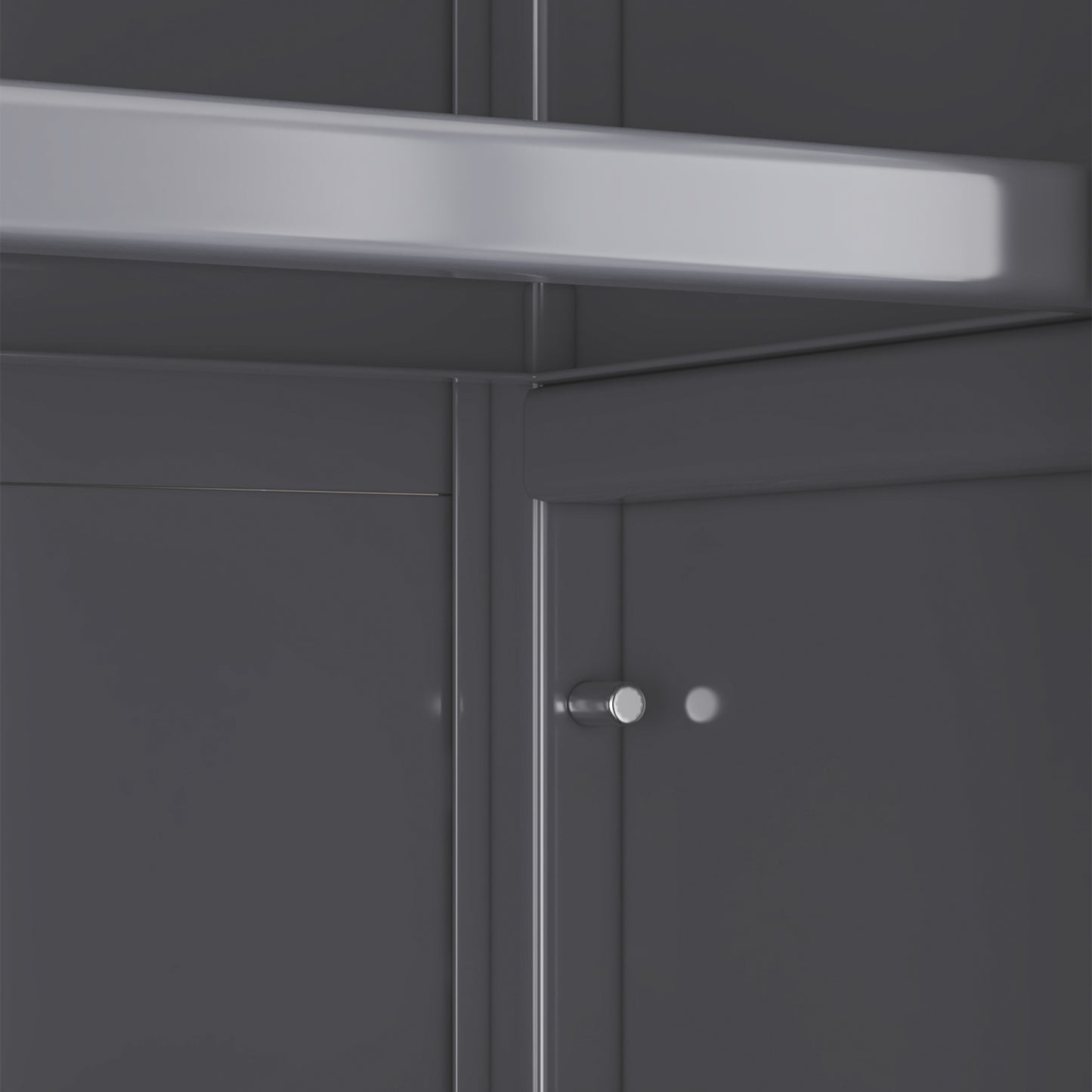 Gray Metal Kitchen Storage Cabinet Microwave Stand w/ Wheels