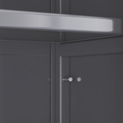 Gray Metal Kitchen Storage Cabinet Microwave Stand w/ Wheels