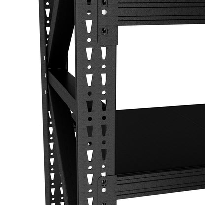6000 lb Heavy Duty Garage Shelving - Extra Wide 4-Shelf Adjustable Metal Storage Unit, 75" W x 24" D x 69" H Industrial Rack for Warehouse, Black