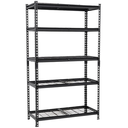 5-Tier Heavy-Duty Garage Shelving Unit - 2250 lb Capacity Adjustable Steel Storage Shelves, Boltless 36" W x 18" D x 72" H Black