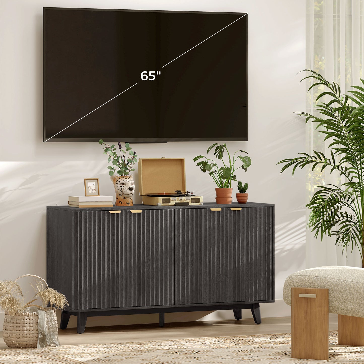 Fluted Sideboard Buffet Cabinet