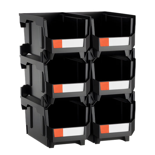 Plastic Stackable Storage Bins for Garage, Workshop & Home Organization