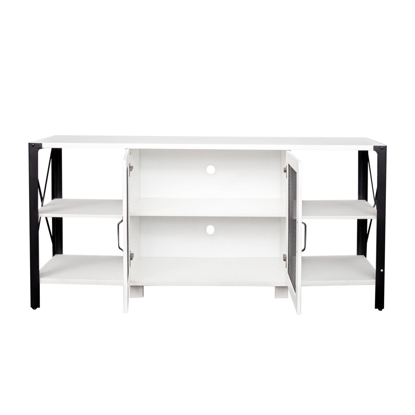 70" Industrial Farmhouse TV Stand for 80" TVs White Oak