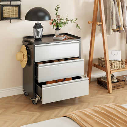 Rolling Tool Chest 3-Drawer Garage Cabinet Black-Grey