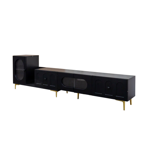 Extendable Wood TV Stand Entertainment Center Media Console