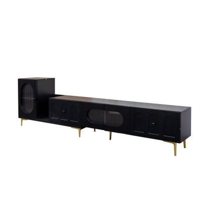 Extendable Wood TV Stand Entertainment Center Media Console