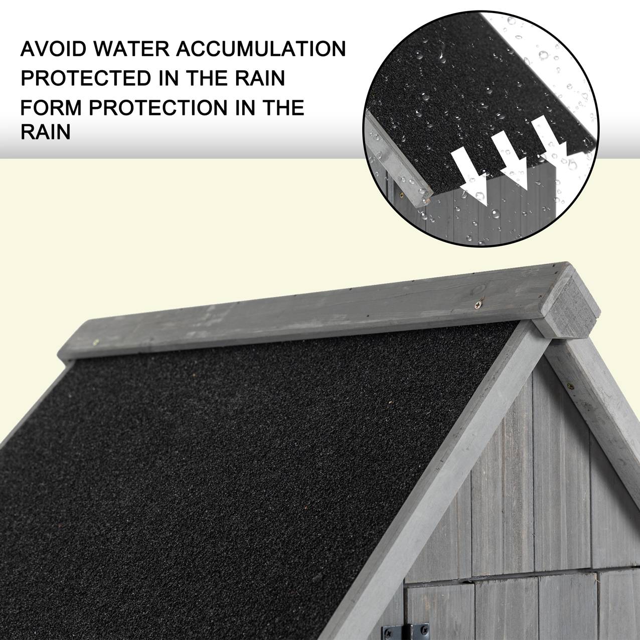 70.5" Tall Wooden Garden Shed - Gray Outdoor Storage Cabinet Tool Shed for Patio & Backyard