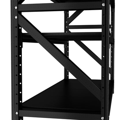 6000 lb Heavy Duty Garage Shelving - Extra Wide 4-Shelf Adjustable Metal Storage Unit, 75" W x 24" D x 69" H Industrial Rack for Warehouse, Black