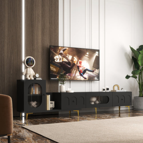 Extendable Wood TV Stand Entertainment Center Media Console
