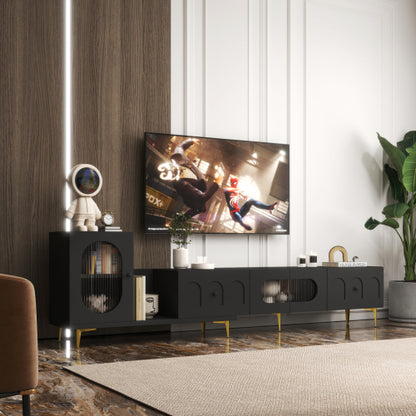 Extendable Wood TV Stand Entertainment Center Media Console
