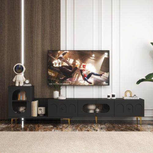 Extendable Wood TV Stand Entertainment Center Media Console