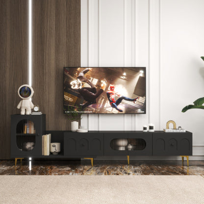 Extendable Wood TV Stand Entertainment Center Media Console