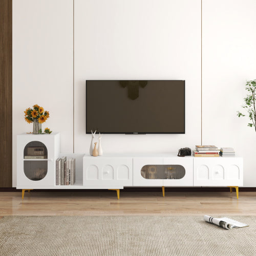 Extendable Wood TV Stand Entertainment Center Media Console
