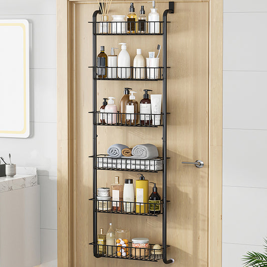 6 Tier Over Door Hanging Organizer Storage Rack, Carbon Steel Basket, Over Door Shelf For Kitchen or Bathroom