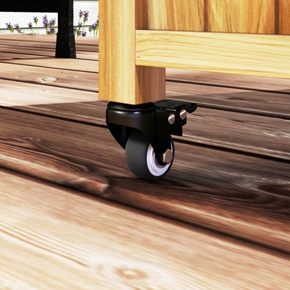 Outdoor Grill Cart Stainless Steel Top Wood Kitchen Island