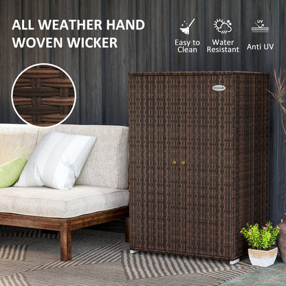 Mixed Brown Rattan Pool Towel Cabinet Outdoor Storage