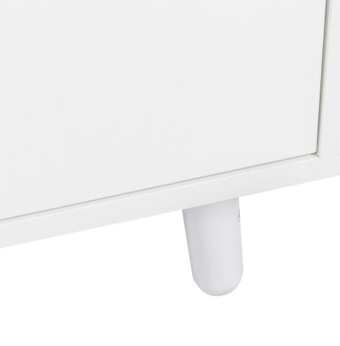 63" White Kitchen Hutch Cabinet Pantry w/ Microwave Shelf
