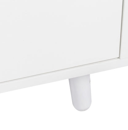 63" White Kitchen Hutch Cabinet Pantry w/ Microwave Shelf