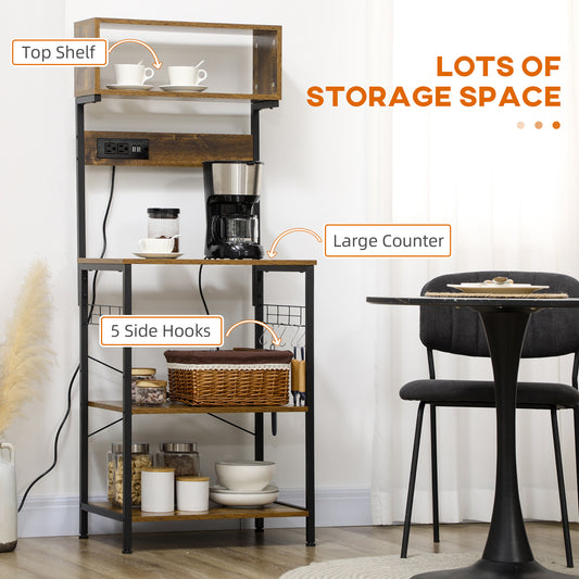 Kitchen Bakers Rack with Power Outlet