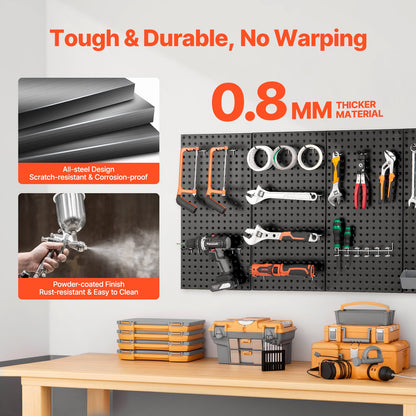 24x12 Metal Pegboard Panels 4-Pack Heavy Duty Black