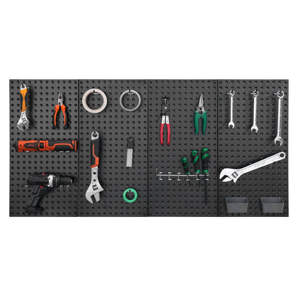 24x12 Metal Pegboard Panels 4-Pack Heavy Duty Black