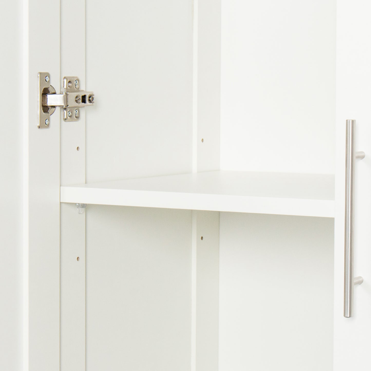 White Pantry Cabinet 71" Tall w/ 2 Doors & Adjustable Shelves