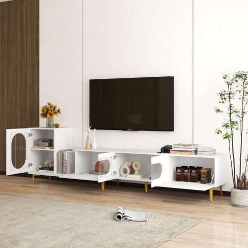Extendable Wood TV Stand Entertainment Center Media Console