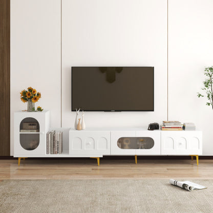 Extendable Wood TV Stand Entertainment Center Media Console